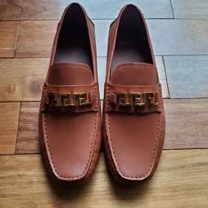 Versace | Shoes | New Versace Greca Brown Leather Calfskin  display picture 1